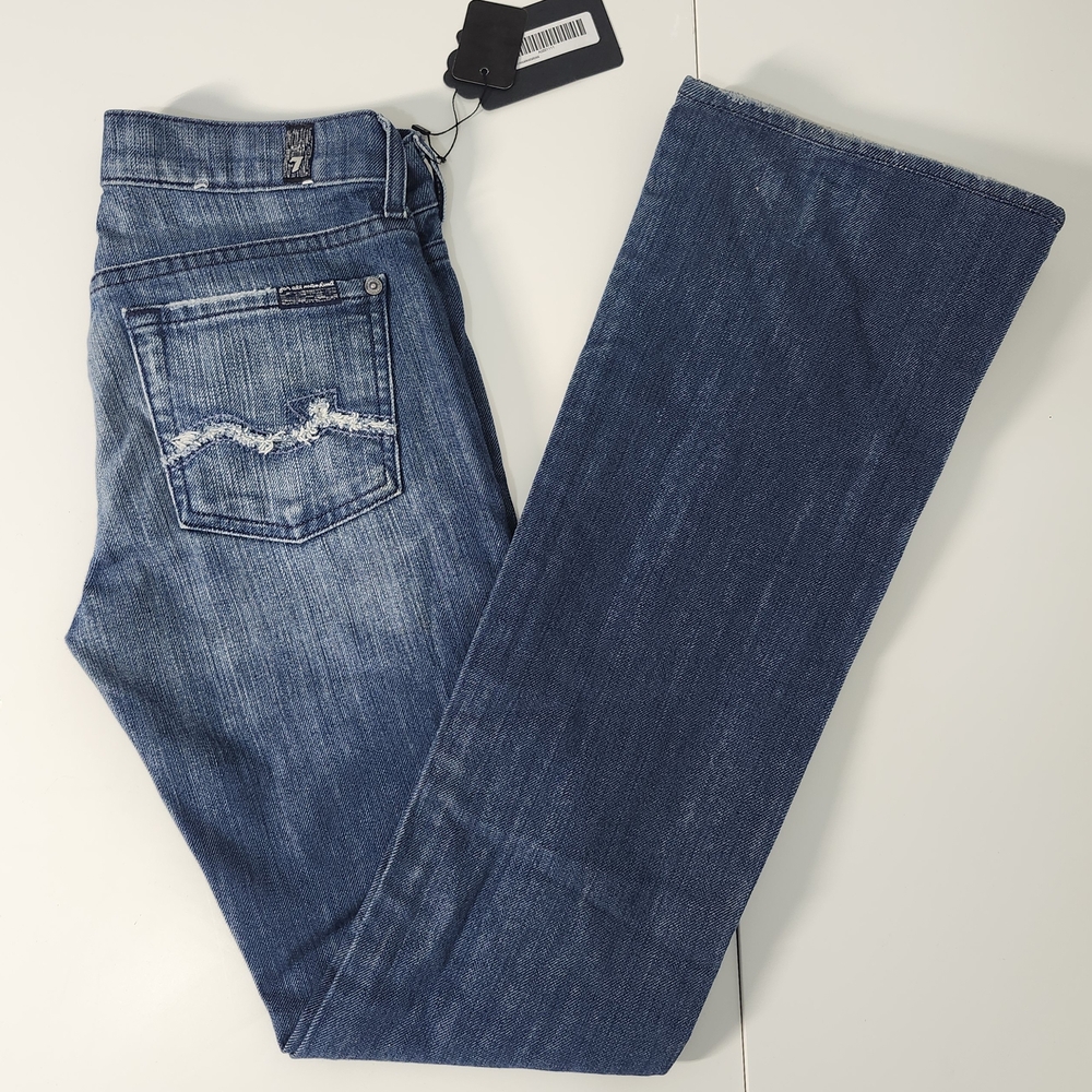 7 For All Mankind Blue Boot Cut Jeans
